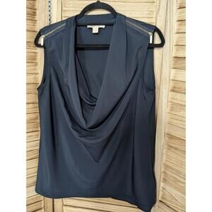 MICHAEL KORS Black Silky Cowl Neck Sleeveless Top/Cami/Shell Women: L